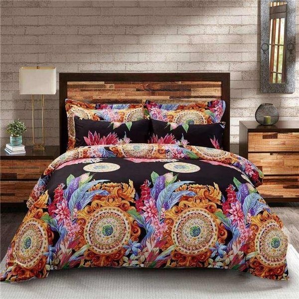 Dolce Mela Dolce Mela DM712K Floral Bedding Duvet Cover Set; King Size - Ecstasy DM712K